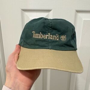 Vintage Timberland Green Tan Cap made in USA dad hat 90s *$20 items 2 FOR 30*